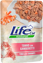 LifeCat Тунец с креветками в желе для кошек, пауч