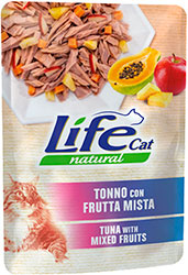 LifeCat Тунец с фруктовым миксом в желе для кошек, пауч