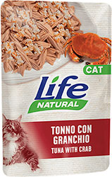 LifeCat Тунець з крабом в желе для котів, пауч