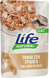 LifeCat Тунець з морським окунем в желе для котів, пауч