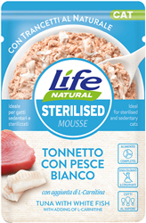 LifeCat Sterilised Mousse Тунець з білою рибою для стерилізованих котів, пауч