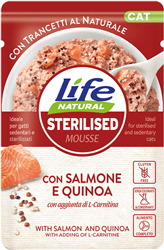 LifeCat Sterilised Mousse Лосось із кіноа для стерилізованих котів, пауч