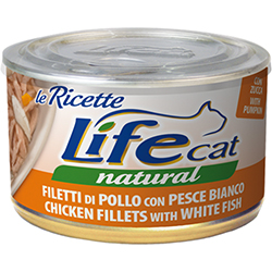 LifeCat le Ricette Куряче філе з білою рибою та гарбузом для котів