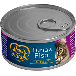 Lovely Hunter Adult Tuna And Fish Кусочки тунца и белой рыбы в соусе для кошек