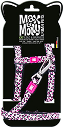 Max & Molly Шлея з повідцем "Leopard Pink" для котів