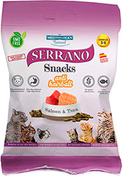 Mediterranean Natural Serrano Snacks Cat Anti Hairball Salmon & Tuna