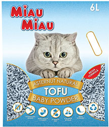 Miau Miau Tofu Соєвий наповнювач для туалету, з ароматом дитячої присипки