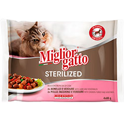 Migliorgatto Sterilized Meat Mix Набор влажного корма в соусе для кошек