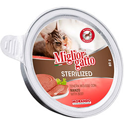 Migliorgatto Sterilized Мусс с говядиной для кошек