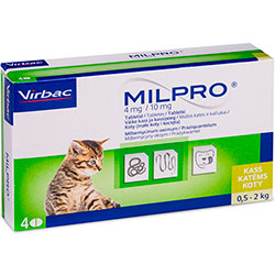 Milpro Таблетки від глистів для кошенят і котів вагою від 0,5 до 2 кг