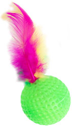 Mini Toys Мячик пластиковый с перьями для кошек