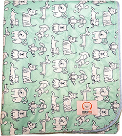 Misoko Многоразовая пеленка "Щенки" для собак, мятная