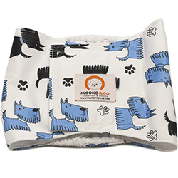 Misoko Многоразовый подгузник "Голубые собачки" для кобелей