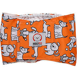 Misoko Многоразовый подгузник "Щенки" для кобелей, оранжевый