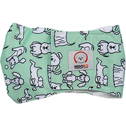Misoko Многоразовый подгузник "Щенки" для кобелей, мятный