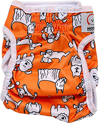 Misoko Многоразовый подгузник "Щенки" для собак, оранжевый