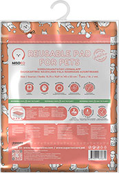 Misoko Многоразовая пеленка "Щенки" для собак, коралловая