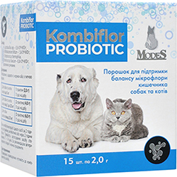 Modes Kombiflor Probiotic Порошок для поддержания баланса микрофлоры кишечника собак и кошек