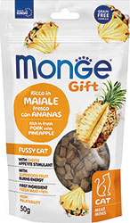 Monge Gift Fussy Cat Лакомство со свининой и ананасом для кошек