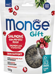 Monge Gift Dog Skin Support Лакомство с лососем и клюквой для собак
