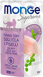 Monge Supreme Sterilised Cat Tuna with Sole and Green Peas