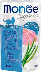 Monge Supreme Sterilised Cat Tuna with Mullet and Green Beans