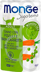 Monge Supreme Adult Cat Tuna with Green Peas and Baby Carrots