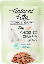 Natural Kitty Chunk in Gravy Chicken with Tuna and Liver