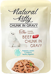 Natural Kitty Chunk in Gravy Chicken, Tuna with Beef