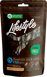 Nature's Protection Lifestyle Dog Snacks Rawhide Sticks With Fish Skin