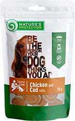 Nature's Protection Dog Snacks Chicken And Cod Rolls