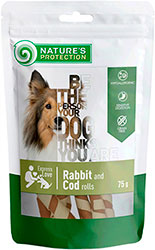 Nature's Protection Dog Snacks Rabbit And Cod Rolls