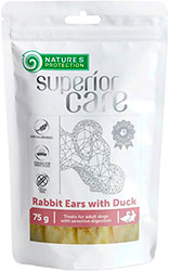 Nature's Protection Superior Care Dog Snacks Rabbit Ears With Duck
