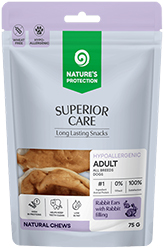 Nature's Protection Superior Care Rabbit Ears with Rabbit Filling Кроличьи уши с кроличьей начинкой для собак Nature's Protection Superior Care Rabbit Ears with Rabbit Filling Кроличьи уши с кроличьей начинкой для собак