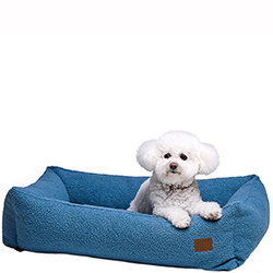 Noble Pet Albert Teddy Blue М'який лежак з бортами для собак і котів