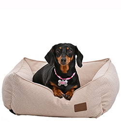 Noble Pet Henry Velvet Sand Мягкий лежак с бортами для собак и кошек