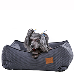 Noble Pet Henry Velvet Grey Мягкий лежак с бортами для собак и кошек