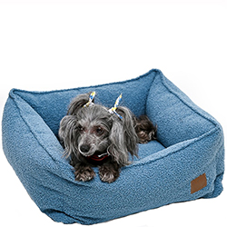 Noble Pet Henry Teddy Blue Мягкий лежак с бортами для собак и кошек