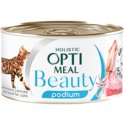 Optimeal Cat Beauty Podium с тунцом и кольцами кальмара для кошек