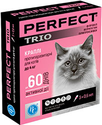 PerFect TRIO Капли для кошек весом до 4 кг