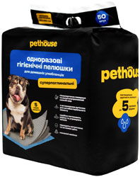 Pethouse Суперпоглощающие гигиенические пеленки для кошек и собак, большие