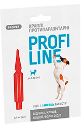 ПрофиЛайн ProVET капли от блох и клещей для собак весом до 4 кг