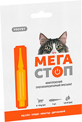 ProVET Мегастоп краплі на холку для котів вагою від 4 до 8 кг