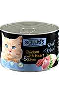 Salutis Real Meat с курицей, сердцем и печенью для кошек