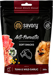 Savory Dog Anti-Parasitic Soft Snack з тунцем і диким часником для собак