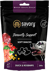 Savory Dog Immunity Support Soft Snack с уткой и шиповником для собак