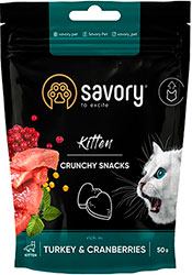 Savory Kitten Crunchy Snack с индейкой и клюквой для котят