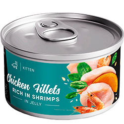 Savory Kitten Chicken Fillets rich in Shrimps in Jelly