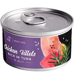 Savory Adult Cat Chicken Fillets rich in Tuna in Jelly