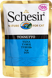 Schesir консервы для кошек, тунец, пауч